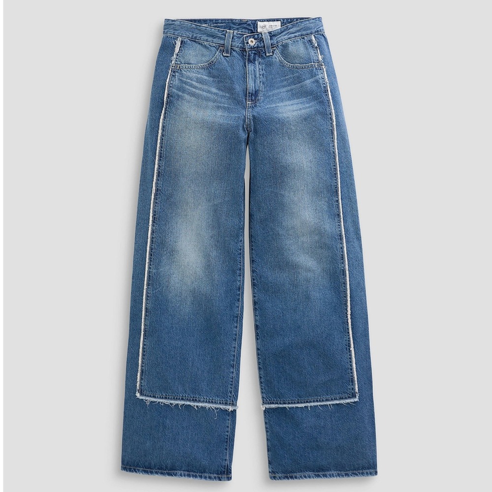 AG Adriano Goldshmied Adria Size 26 Low Rise Wide Leg Jeans Socialite Japanese